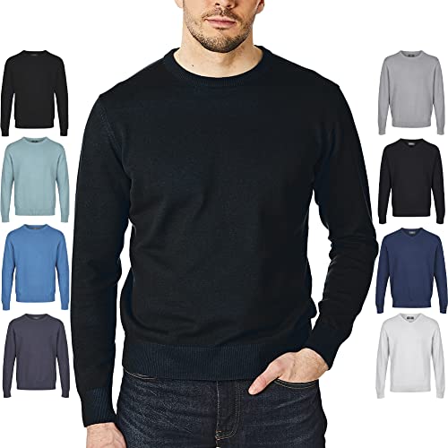 Castle Point Men's Castle Point Men's 100% Cotton Jumper Pullover Sweater, Black, XXL UK