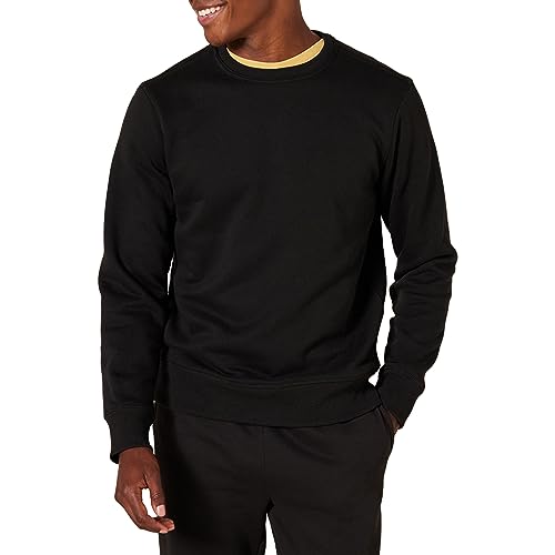 Amazon Essentials Men's Fleece Crew Neck Sweatshirt (Available in Big & Tall), Black, XL