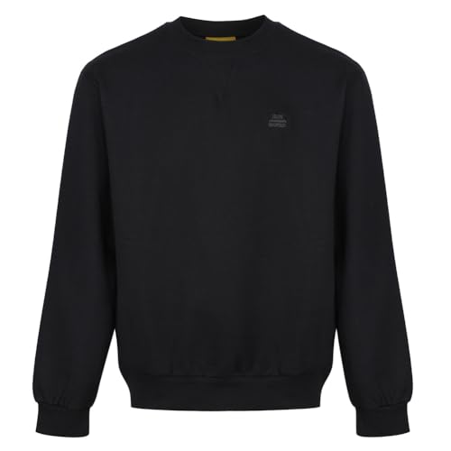 Iron Mountain IMSWT205 Mens Reclaimed Yarn Eco Friendly Anti Pil Top Jumper Pullover Sweater Crew Neck Soft Fleece Sweatshirt, Black, M