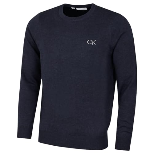 Calvin Klein Mens Round Neck Tour Sweater - Navy Marl - M