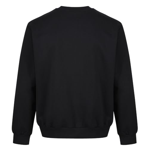 Iron Mountain IMSWT205 Mens Reclaimed Yarn Eco Friendly Anti Pil Top Jumper Pullover Sweater Crew Neck Soft Fleece Sweatshirt, Black, M
