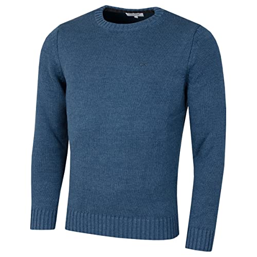 Calvin Klein Mens Chunky Crew Neck Sweater - Denim Marl - L