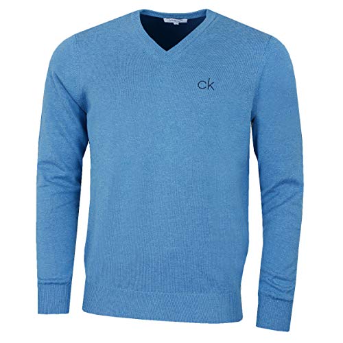 Calvin Klein Golf Mens V-Neck Tour Sweater - Blue Marl - L