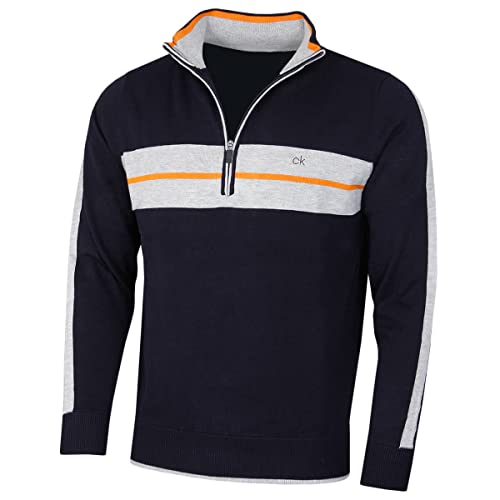 Calvin Klein Golf Mens CK Vertex Half Zip Neck Sweater - Navy - M