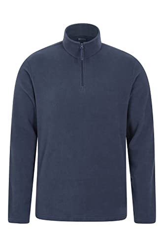 Mountain Warehouse Mens Camber Fleece Top - Soft, Lightweight & Anti-Pill Microfleece Sweater, Quick Drying Pullover - for Spring Summer, Walking, Hiking & Travel Navy L