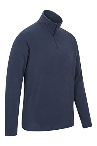 Mountain Warehouse Mens Camber Fleece Top - Soft, Lightweight & Anti-Pill Microfleece Sweater, Quick Drying Pullover - for Spring Summer, Walking, Hiking & Travel Navy L