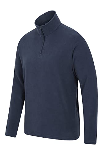 Mountain Warehouse Mens Camber Fleece Top - Soft, Lightweight & Anti-Pill Microfleece Sweater, Quick Drying Pullover - for Spring Summer, Walking, Hiking & Travel Navy L