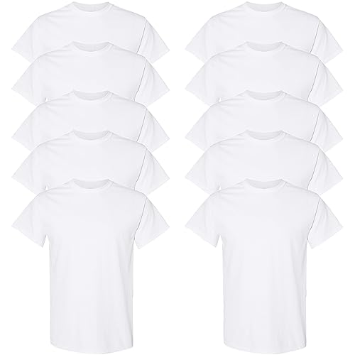 GILDAN Men's, Heavy Cotton T-shirt, Style G5000, White, M