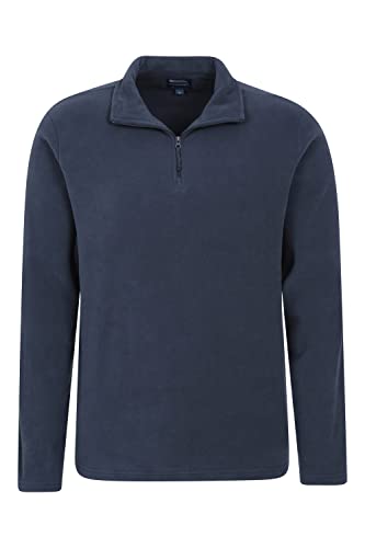 Mountain Warehouse Mens Camber Fleece Top - Soft, Lightweight & Anti-Pill Microfleece Sweater, Quick Drying Pullover - for Spring Summer, Walking, Hiking & Travel Navy L