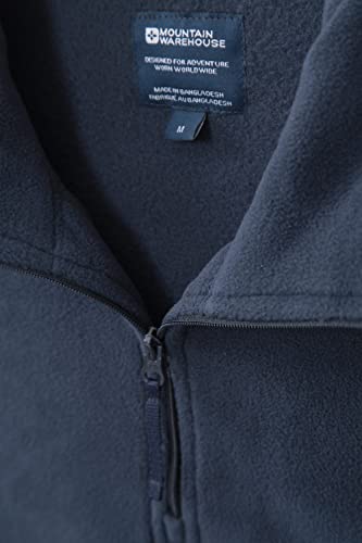 Mountain Warehouse Mens Camber Fleece Top - Soft, Lightweight & Anti-Pill Microfleece Sweater, Quick Drying Pullover - for Spring Summer, Walking, Hiking & Travel Navy L