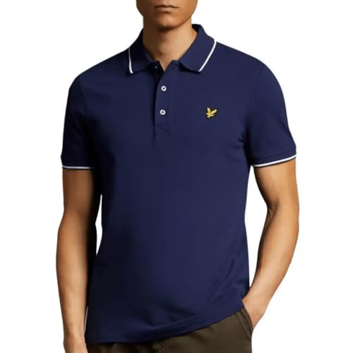 Lyle & Scott Tipped Polo Shirt Navy/White XL