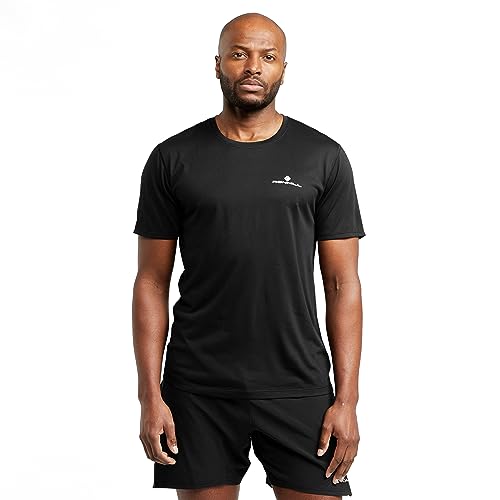 Ronhill Men's Core S/S Tee T Shirt, Black/Bright White, L UK