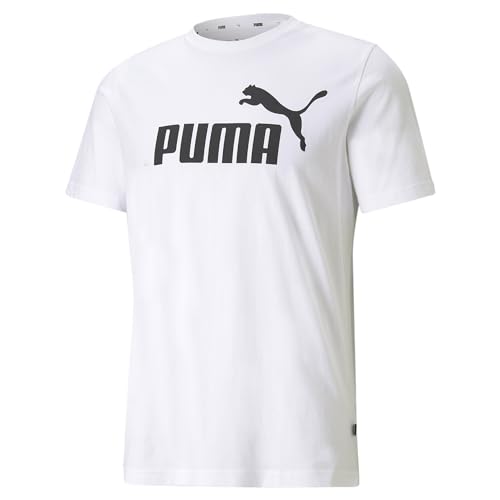 PUMA Men's Logo Tee, Puma White, L UK