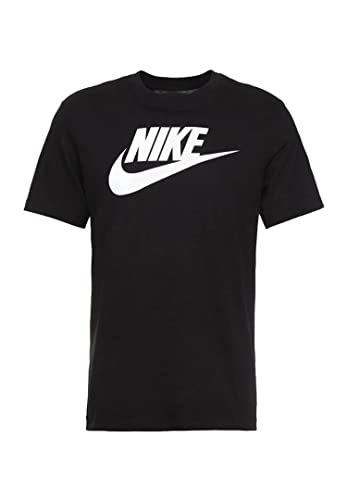 NIKE Men's Sportswear Icon Futura T shirt, Black/(White), XL UK