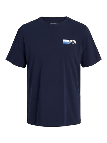 JACK & JONES Men's Jjecorp Logo Tee Play SS O-Neck Noos T-Shirts, Navy Blazer/Print: p4 Small Print, XL