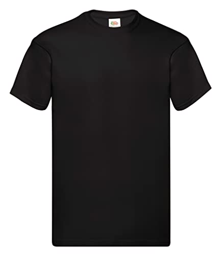 Fruit of the Loom Men's Original T. T-Shirt, Black, Large