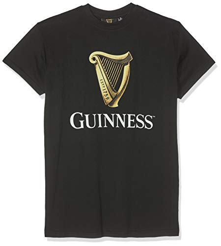 Guinness Men's BLK HARP R/N T T-Shirt, Black (Black Black), Medium (Size: M)