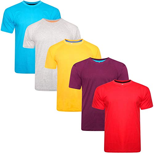 5 Pack Mens T Shirts - Summer Essentials- KM169-M - Medium Multi
