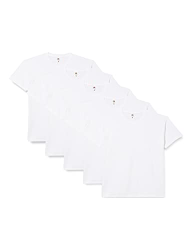 Fruit of the Loom Men's Original T. T Shirt, White, XXL UK