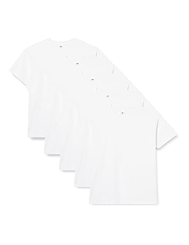 Fruit of the Loom Men's Super Premium Short Sleeve T Shirt, White, XXL UK