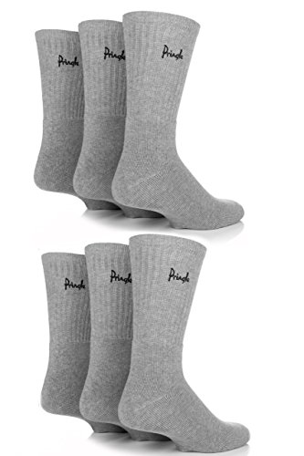 Mens 6 Pair Pringle Full Cushion Sports Socks - Grey 7-11
