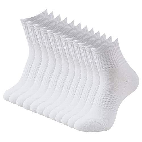 BONANGEL Men's Ankle Socks 6 Pairs Trainer Cushion Socks Plain Pack, Low Cut Cotton Rich Smart Design Athletic Tennis Socks for Sports Business School Men Women