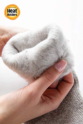 HEAT HOLDERS - Mens 2.3 Tog Fleece Lined Indoor Thermal Slipper Socks with Grips (6-11 UK, 39-45 EU, Black Twist Slipper)