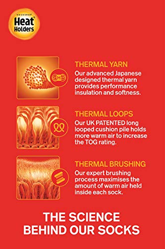 HEAT HOLDERS - Mens & Womens 2.3 Tog Original Thermal Socks | 3 Sizes | Thick Warm Fluffy Insulated Socks for Winter | Ideal for Raynauds (6-11, Denim)