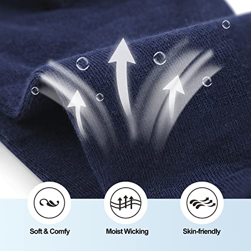 Ankle Socks Mens Breathable Cotton Low Cut (6 Pairs) Non Slip No Show Trainer Socks with Arch Support