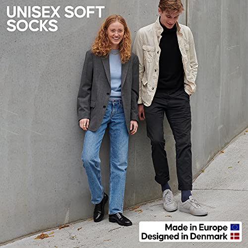 DANISH ENDURANCE 6 Pack Bamboo Socks, Super Soft, Antibacterial for Men & Women, Multicolour (2 x black, 2 x navy, 2 x grey), 9-12