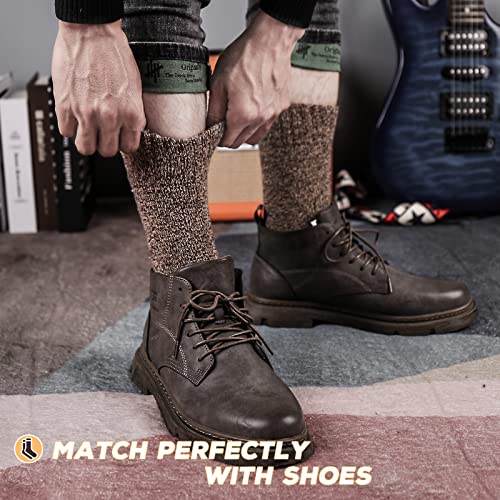 SIHOHAN Mens Wool Socks, 5 Pairs Warm Crew Socks, Thick Boot Mens Socks for Winter Walking Hiking