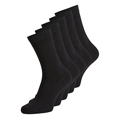 Jack & Jones Men's Jacjens 5 Pack Noos Socks, Black, One Size UK