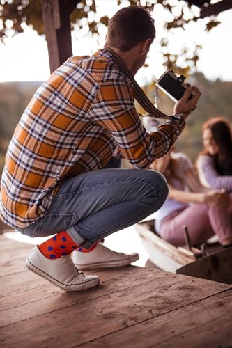 SockShop Men's Patterned Bright Colourful Natural Bamboo Socks Various Designs for Everyday Wear Size 7-11 Pack of 5 Bold Classic Bright 7-11