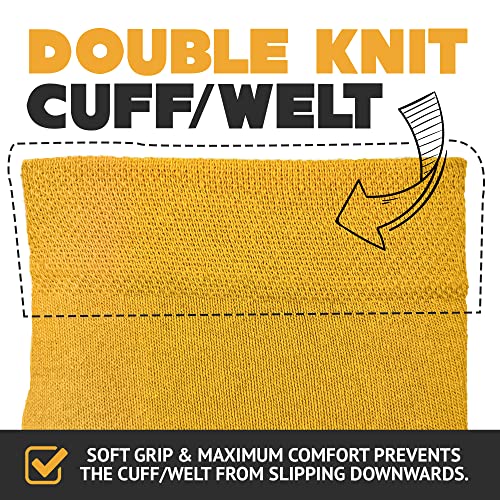 SMG® Mens 12 Pair Pack Cotton Casual Smart Design Argyle Contrast Heel Thin Stripe Socks (6-11) (Black)