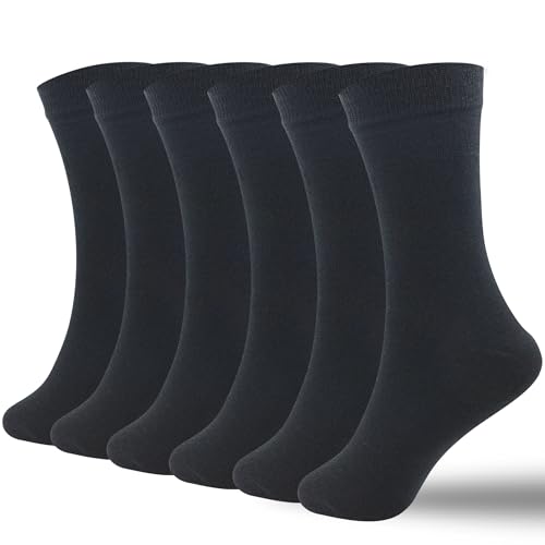 Fabriza Mens Socks Combed Cotton Black Socks, Soft & Comfortable - Work, Formal, and Casual Wear Mens Socks 9-11 Multipack (UK, Numeric, 9, 11, Regular, Regular, Black)