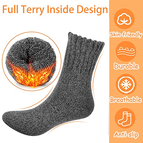Josnown Thicken Mens Socks, 5 Pairs Thermal Socks for Men, Soft & Cozy Warm Wool Socks in Winter, UK 6-11