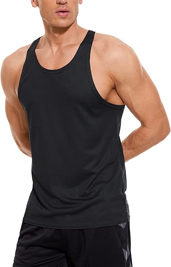 Men's 100% Cotton Singlet Sleeveless Vests Large Black Bodybuilding Training Gym Tank Tops Basic Plain Colour Casual Undershirt