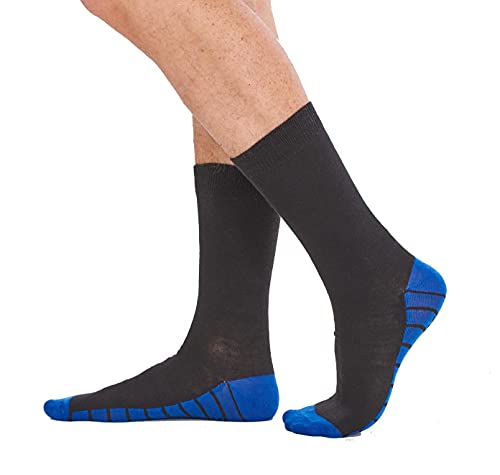 Soxy Mens Days of the Week Socks - 7 Pack - Cotton Rich Colour Sole, Heel & Toe Socks - Black-Multi Colour - UK Shoe Size 6-11