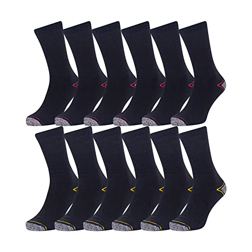 Iron Mountain 12 Pairs One Size Men’s Padded Heel and Toe Work sock Heavy Duty (6-11 / EU 39-45)