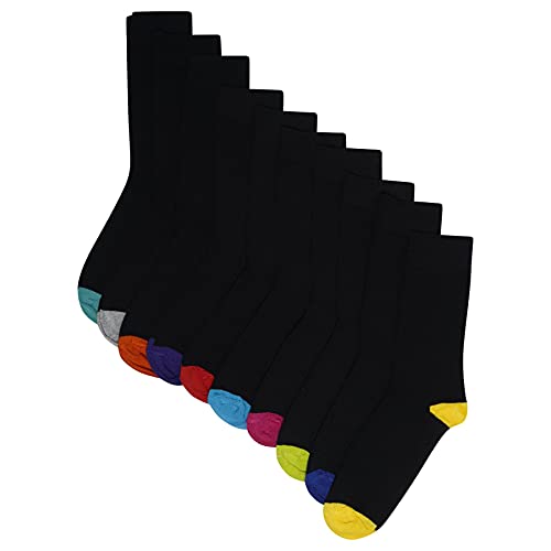 12 Pairs Mens Coloured Heal & Toe Socks Shoe Size 6-11 - 14702