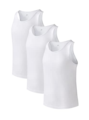DAVID ARCHY Men's Vests Underwear Undershirt, Bamboo Rayon Men Sleeveless Vests Crewneck Slimming Underwear Shirt - 3 Pack