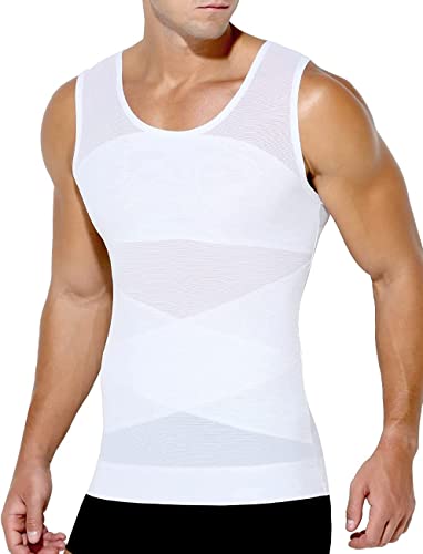 Casey Kevin Men's Slimming Compression Shapewear Vest Body Shaper Undershirts Mesh Tank Top Tight