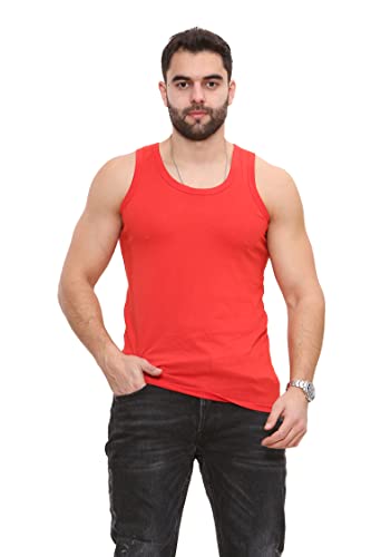 6 X Mens Vests 100% Combed Cotton Jersey Tank Top 5 Colors Best Stretch FIT Summer & Training Gym Sports (as8, Alpha, 3X_l, Regular, Regular, 3XL) Multicolor