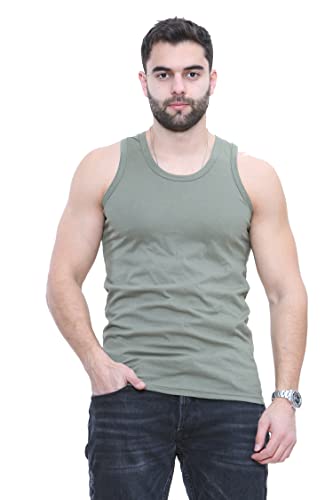 6 X Mens Vests 100% Combed Cotton Jersey Tank Top 5 Colors Best Stretch FIT Summer & Training Gym Sports (as8, Alpha, 3X_l, Regular, Regular, 3XL) Multicolor