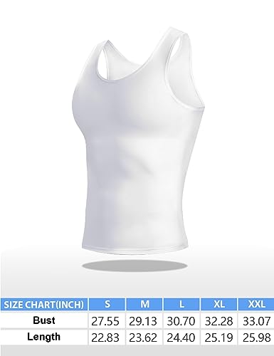 Casey Kevin Compression Vest for Men Slimming Body Shaper Undershirts White-CK3318,XL