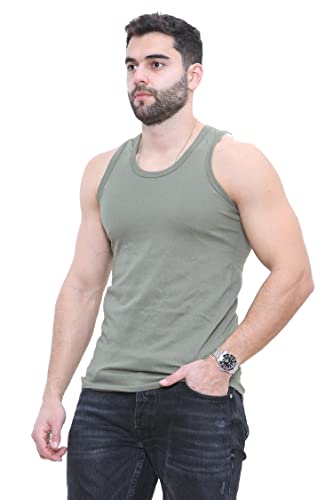 6 X Mens Vests 100% Combed Cotton Jersey Tank Top 5 Colors Best Stretch FIT Summer & Training Gym Sports (as8, Alpha, 3X_l, Regular, Regular, 3XL) Multicolor