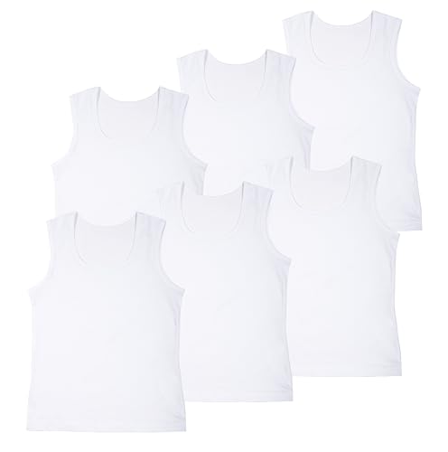 Vests for Men 100% Cotton Fitted Sleeveless Undershirts Tank Top Bodybuilding Training Gym (6-pack)