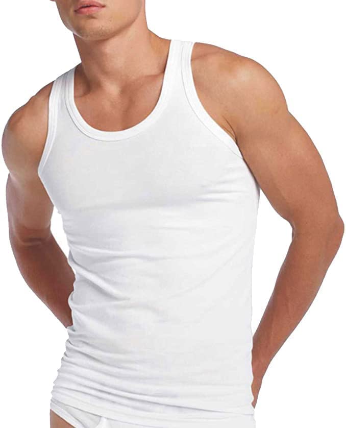 ARG 3 Pack Men's Vest 100% Cotton White Vest S to 3XL (L)