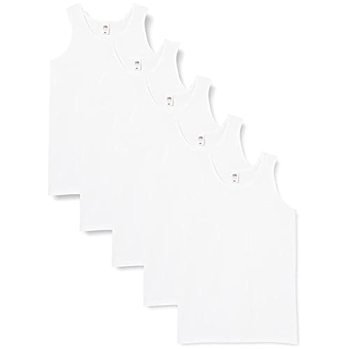 Men's Pack of 6 Vests White Plain Assorted Tank Top Vest Cotton Undershirt (UK-X-Large)