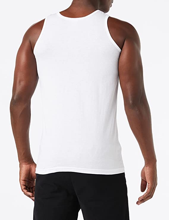 Men's Pack of 6 Vests White Plain Assorted Tank Top Vest Cotton Undershirt (UK-X-Large)